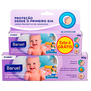 Creme Para Prevenção De Assaduras Baruel Xuxinha 90G Grátis Creme Prevenção De Assaduras Baruel Xuxinha 45G
