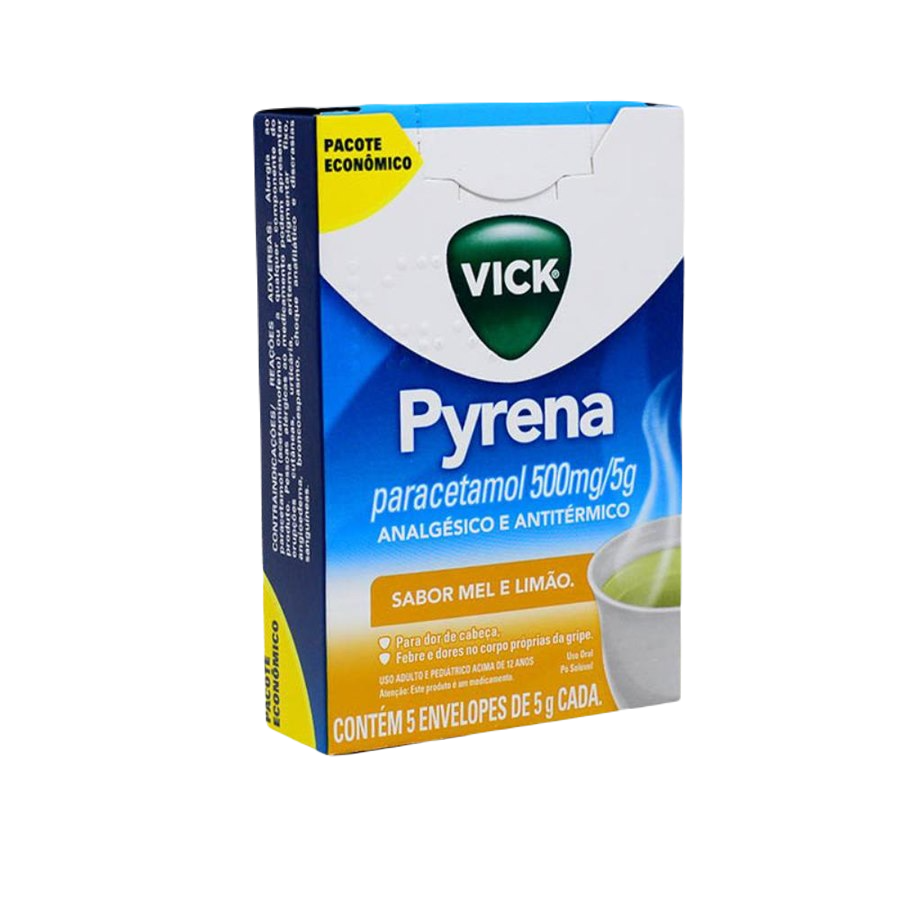 PARACETAMOL - VICK PYRENA MEL E LIMÃO 5 UNIDADES 5G