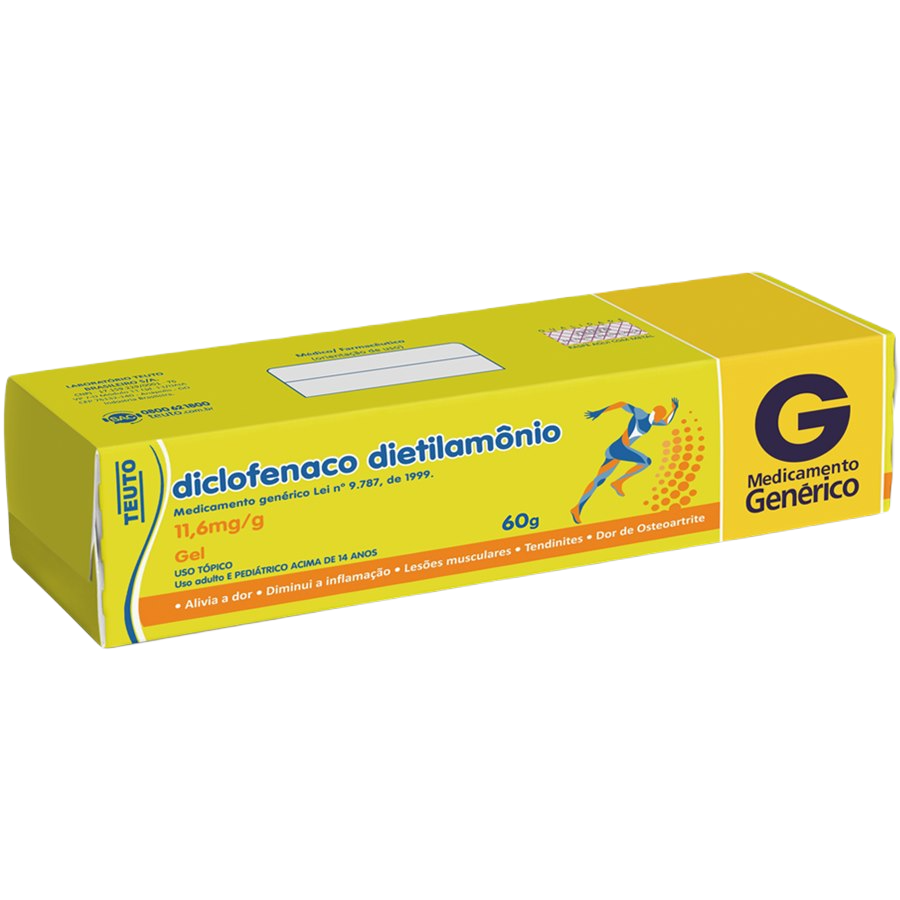 DICLOFENACO DIETILAMÔNIO GEL 60G - TEUTO - GENÉRICO