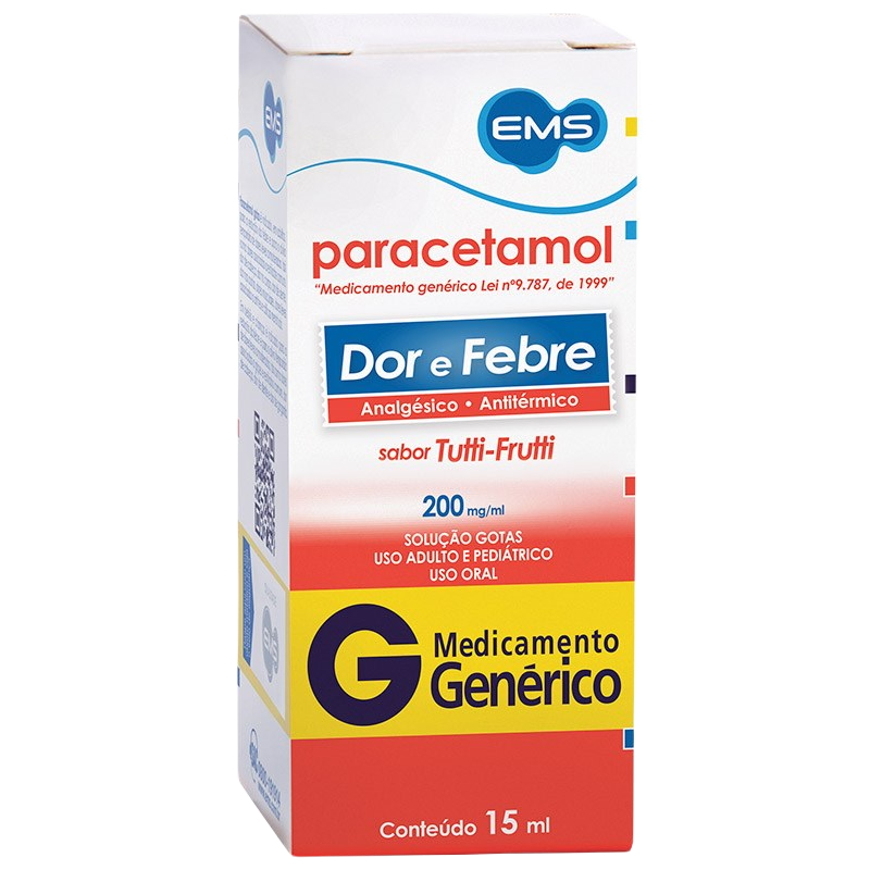 PARACETAMOL 200MG/ML GOTAS 15ML - EMS - GENÉRICO