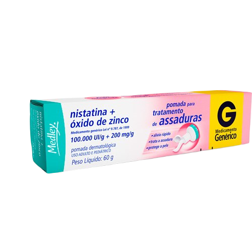 NISTATINA + ÓXIDO DE ZINCO POMADA 60G - MEDLEY - GENÉRICO