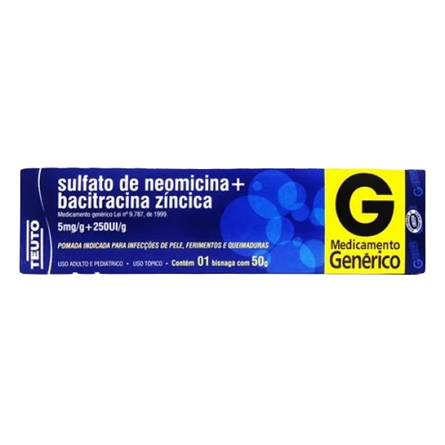 NEOMICINA + BACITRACINA POMADA COM 50 GRAMAS - TEUTO - GENÉRICO