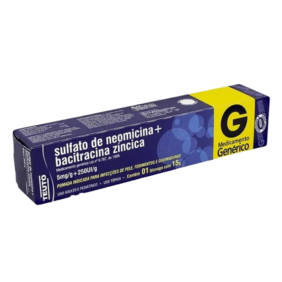 NEOMICINA + BACITRACINA POMADA COM 15 GRAMAS - TEUTO - GENÉRICO