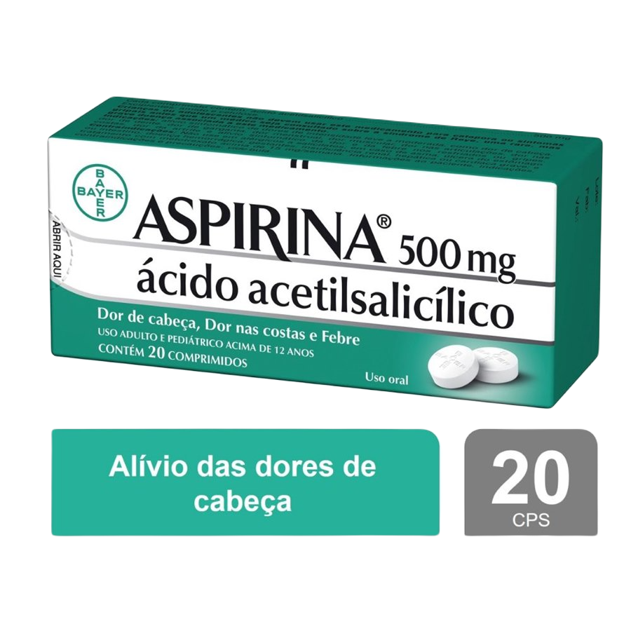 ANALGÉSICO ASPIRINA ADULTO 500MG 20 COMPRIMIDOS  
