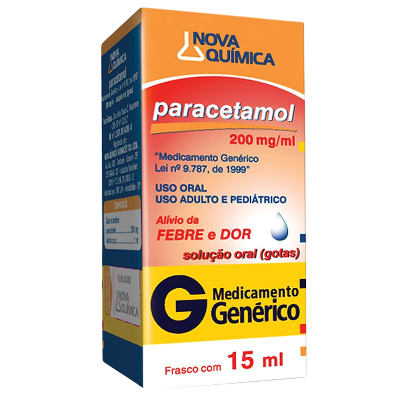 PARACETAMOL 200MG/ML GOTAS 15ML - NOVA QUÍMICA - GENÉRICO