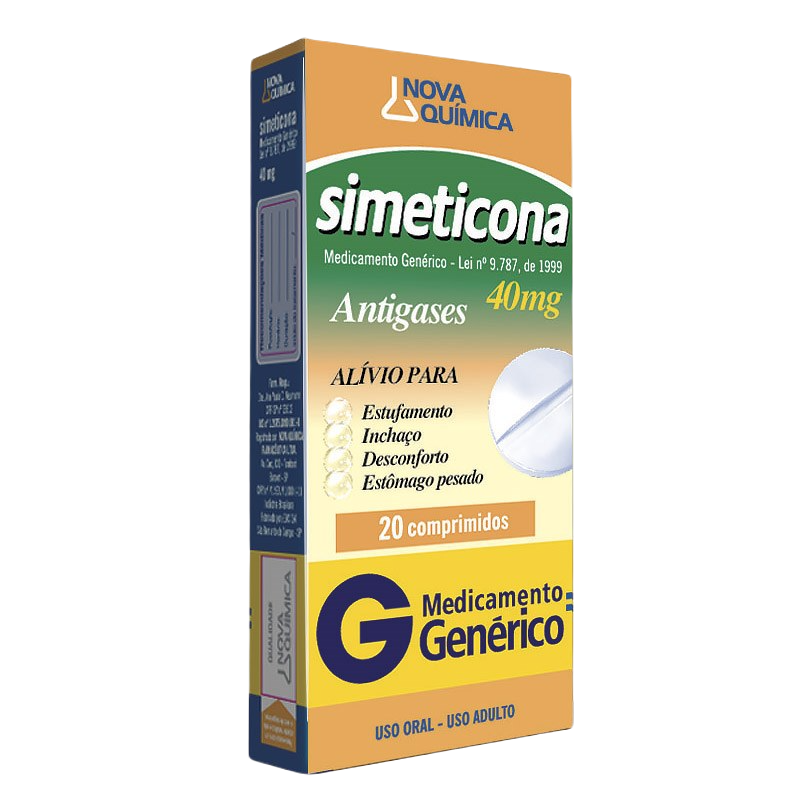 SIMETICONA 40MG 20 COMPRIMIDOS NOVA QUÍMICA