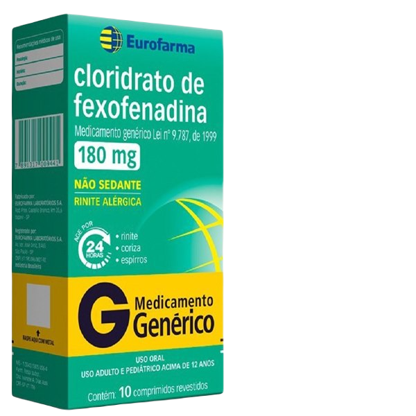 FEXOFENADINA 180MG 10 COMPRIMIDOS - EUROFARMA - GENÉRICO