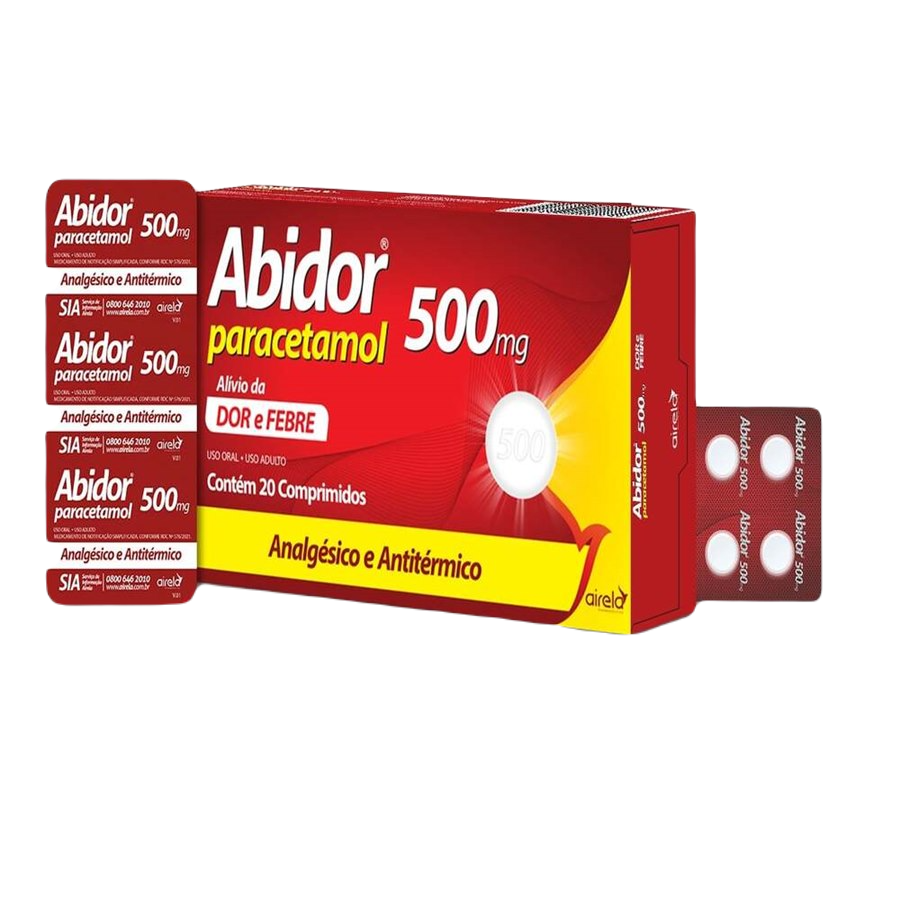 PARACETAMOL - ABIDOR 500MG 20 COMPRIMIDOS