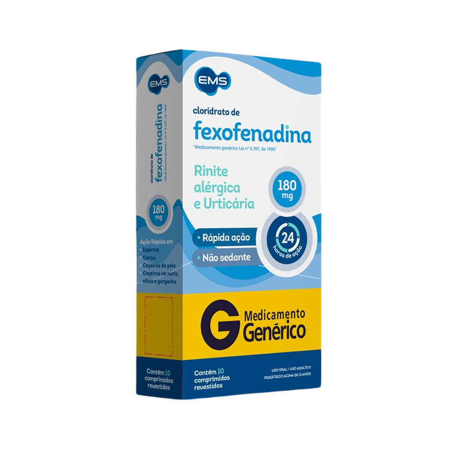 FEXOFENADINA 180MG 10 COMPRIMIDOS - EMS - GENÉRICO