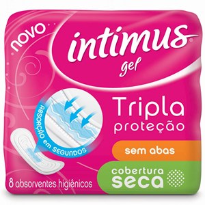 Absorvente Intimus Tripla Proteção Cobertura Seca Sem Abas - 8 Unidades