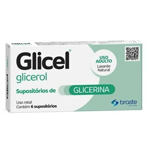 Supositório De Glicerina Glicel Adulto 6 Unidades