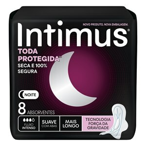 Absorvente Intimus Noturno Toda Protegida Cobertura Suave Com Abas - 8 Unidades