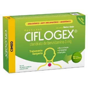 Pastilha Ciflogex Sabor Menta E Limão 12 Unidades
