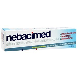 Neomicina + Bacitracina - Nebacimed Pomada 15G