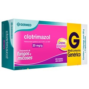 CLOTRIMAZOL CREME VAGINAL TUBO 20G + 3 APLICADORES - GERMED - GENÉRICO