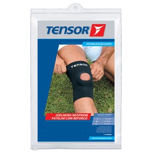 Joelheira Neoprene Patelar Com Reforço Cor Preta Tamanho P