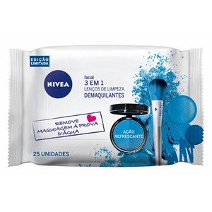 Lenços Umedecidos Nivea Limpeza Facial 3 Em 1 Ação Refrescante 25 Unidades