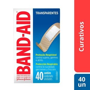 CURATIVO BAND AID TRANSPARENTE 40 UNIDADES