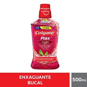 ENXAGUATÓRIO BUCAL COLGATE PLAX CLASSIC LEVE 500ML PAGUE 350ML
