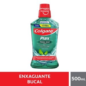 ENXAGUATÓRIO BUCAL COLGATE PLAX FRESH MINT LEVE 500ML PAGUE 350ML