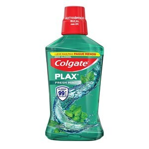 ENXAGUATÓRIO BUCAL COLGATE PLAX FRESH MINT LEVE 500ML PAGUE 350ML
