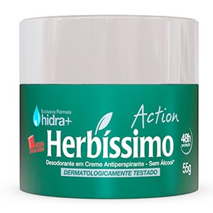 Desodorante Antiperspirante Creme Herbíssimo Action 48H 55G