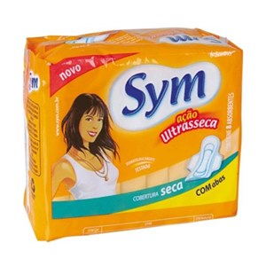 Absorvente Sym Normal Cobertura Seca 7X Mais Com Abas 8 Unidades