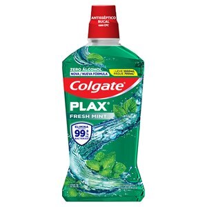 Enxaguatório Bucal Colgate Plax Fresh Mint Zero Álcool Leve 1000Ml Pague 700Ml