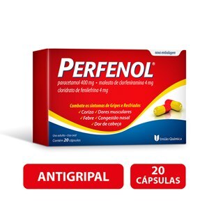 Paracetamol + Clorfeniramina + Fenilefrina - Perfenol 20 Cápsulas