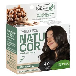 Tintura Natucor Castanho Médio Nº 4.0 Veg