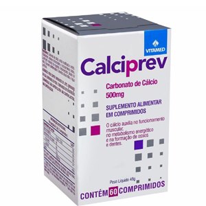 Carbonato De Cálcio - Calciprev 500Mg 60 Comprimidos 