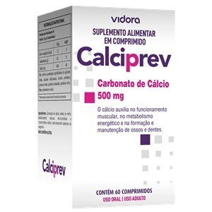 Carbonato De Cálcio - Calciprev 500Mg 60 Comprimidos 