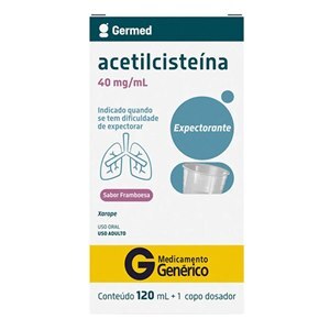 Acetilcisteína 40Mg/Ml Xarope Adulto Sabor Framboesa 120Ml - Germed Genérico (Fluimucil)
