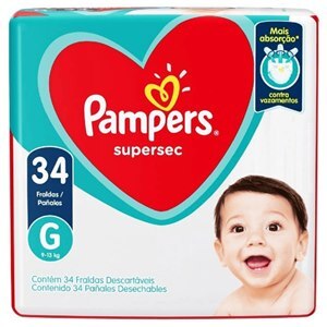 Fralda Pampers Supersec Mega Tamanho G 34 Unidades