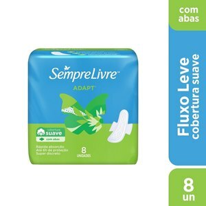 Absorvente Sempre Livre Adapt Cobertura Suave Com Abas 8 Unidades