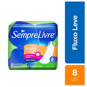 Absorvente Sempre Livre Adapt Cobertura Suave Sem Abas 8 Unidades