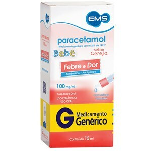 Paracetamol Bebê 100Mg/Ml Gotas 15Ml - Ems - Genérico