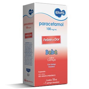 Paracetamol Bebê 100Mg/Ml Gotas 15Ml - Ems - Genérico