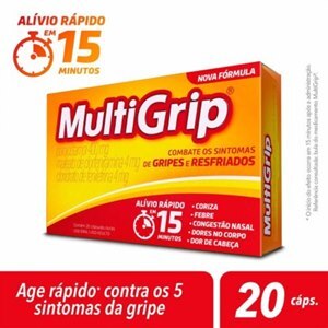 PARACETAMOL + CLORFENIRAMINA + FENILEFRINA - MULTIGRIP 20 CÁPSULAS