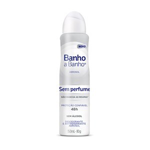 Desodorante Aerossol Banho A Banho Sem Perfume 80G
