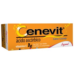 Vitamina C - Cenevit 1G 10 Comprimidos Efervescentes - Contém Açúcar