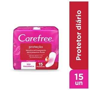 Protetor Diário Carefree Proteção Sem Perfume 15 Unidades