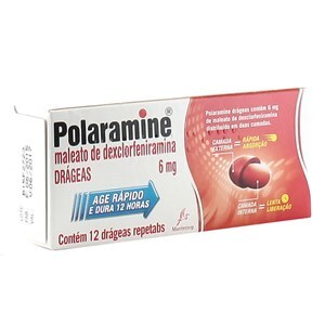 POLARAMINE REPETABS 6MG AÇÃO PROLONGADA 12 COMPRIMIDOS