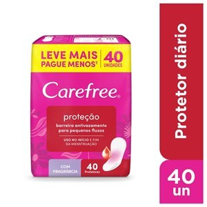 Protetor Diário Carefree Proteção Neutraliza Odores 40 Unidades