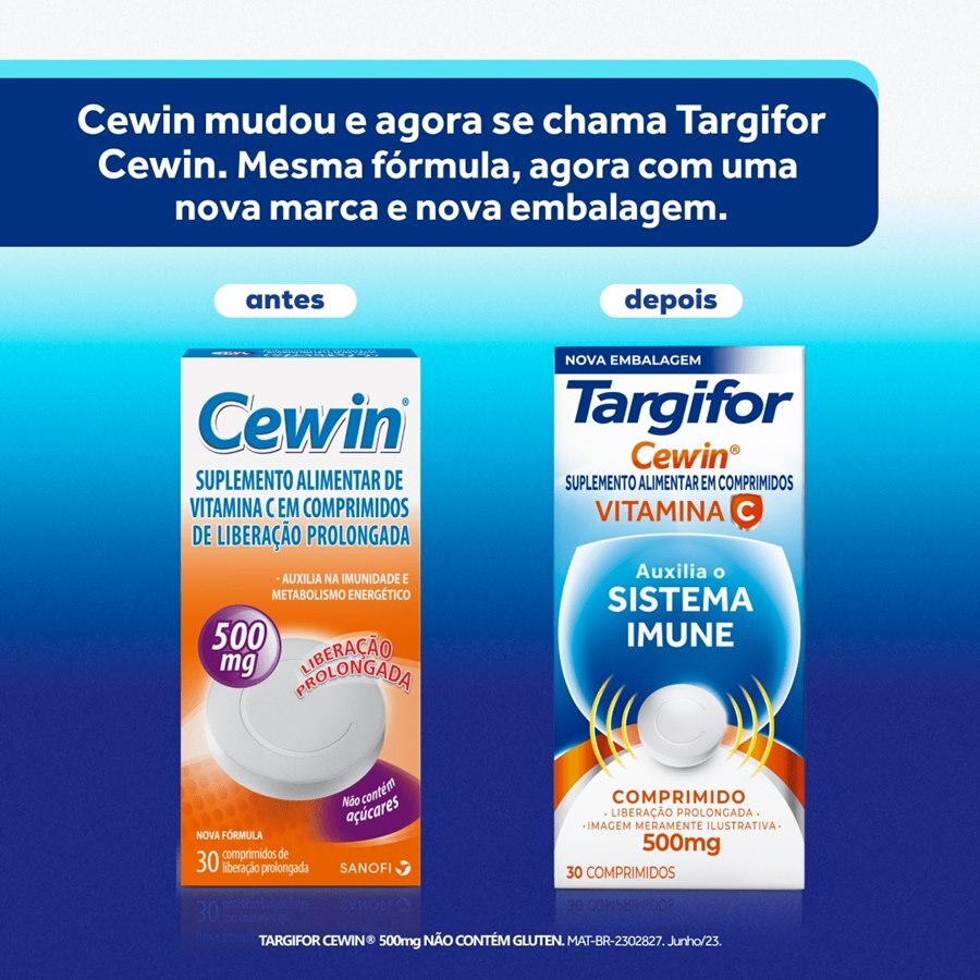 VITAMINA C - CEWIN 500MG 30 COMPRIMIDOS - SEM AÇÚCAR - Ultrafarma