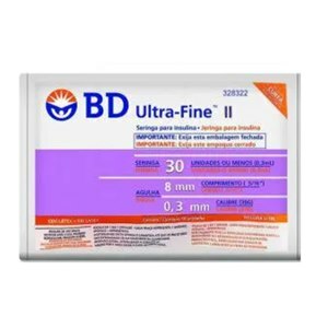 Seringa De Insulina Bd Ultra-Fine 8Mm 30Ui 10 Unidades