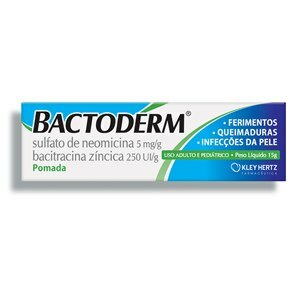 NEOMICINA + BACITRACINA - BACTODERM POMADA COM 15 GRAMAS
