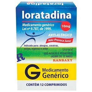 Loratadina 10Mg 12 Comprimidos - Ranbaxy - Genérico