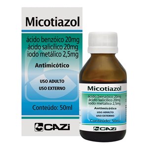 Ácido Benzóico +  Ácido Salicílico + Iodo Metálico - Micotiazol Solução Tópica 50Ml
