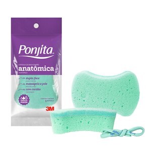 Esponja Banho Nexcare Ponjita 3M Anatomica Dupla Face